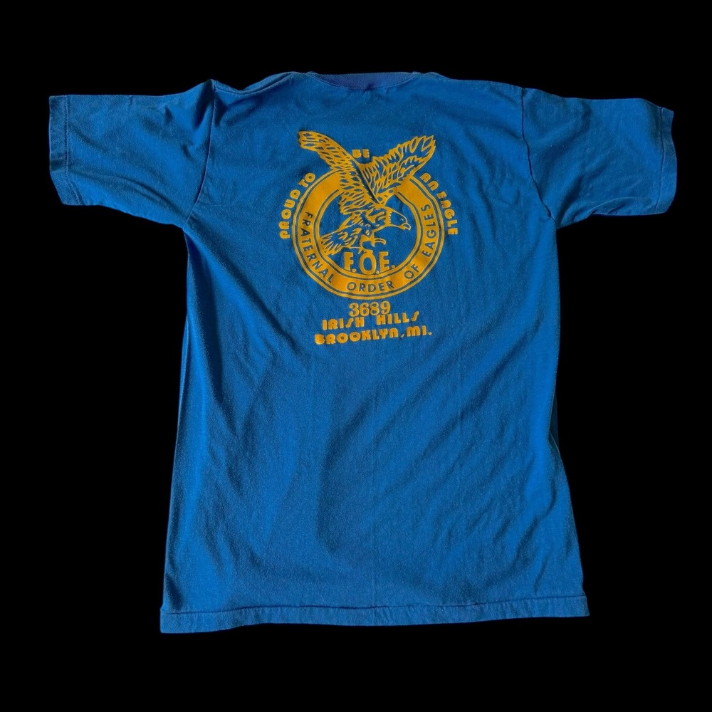 60's Sportswear Fraternal Order of Eagles FOE T-Shirt Blue Yellow L